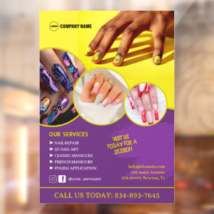 Nail Salon Services Custom Window Cling