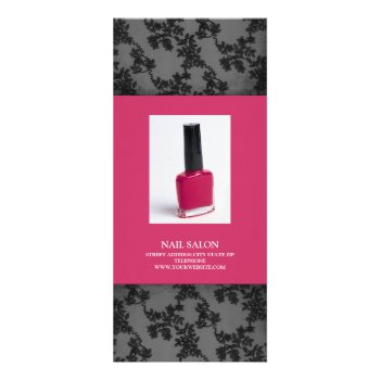 Nail Salon Services Price List {hot Pink} Rack Card by lifethroughalens at Zazzle