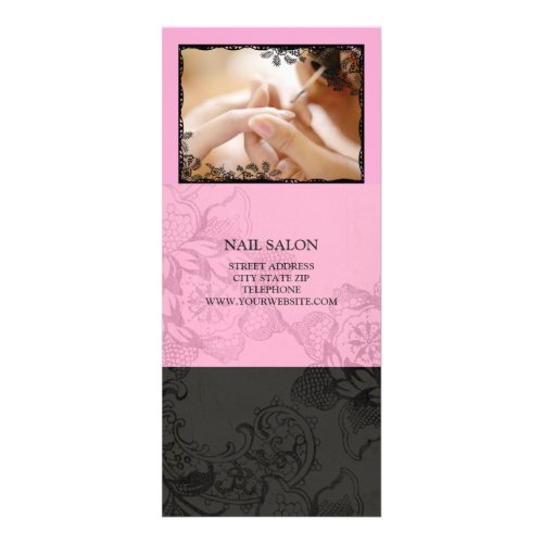 Nail Salon Services Price List Pink Rack Card