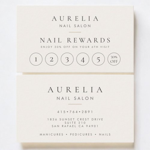 Nail Salon Stylist Loyalty Card