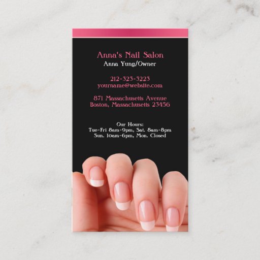 Customizable Nail Salon w/Appointment Business Card