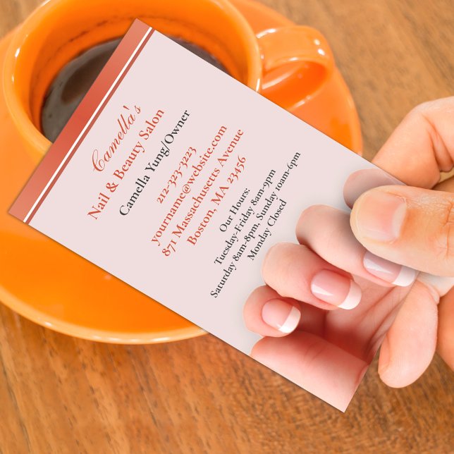Nail Salon with Appointment Business Card Template (Creator Uploaded)