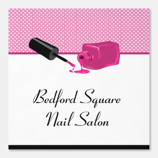 Nail Saloon Pink White and Black Room Border Wallpaper