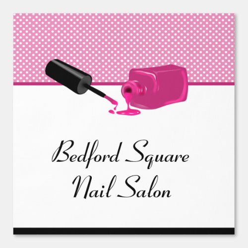 Nail Saloon Pink White and Black Room Border Wallpaper