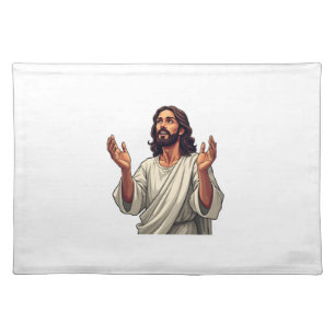 Nail Scar Jesus Vintage Faith Engraving Tee 2 Cloth Placemat