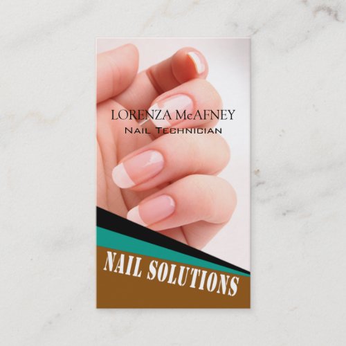 Nail Solutions _ Manicure Pedicure Spa Technician Business Card