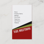 Nail Solutions - Manicure Pedicure Spa Technician Business Card (Back)