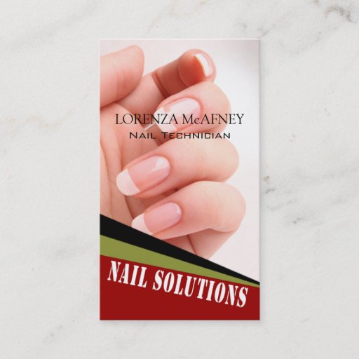 Customizable Nail Solutions - Manicure Pedicure Spa Technician Business Cards