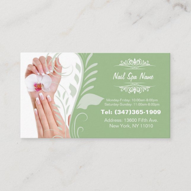 Nail Spa business cards (Front)