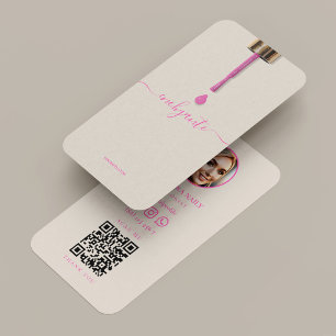 Nail Spa Therapist Pink Sand Nail Polish Minimal Business Card