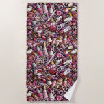 Nail Studio Pattern Beach Towel