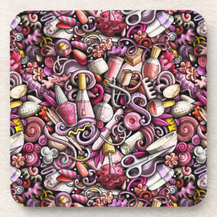 Nail Studio Pattern Beverage Coaster