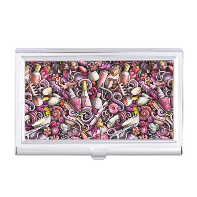 Nail Studio Pattern Business Card Case (Front)
