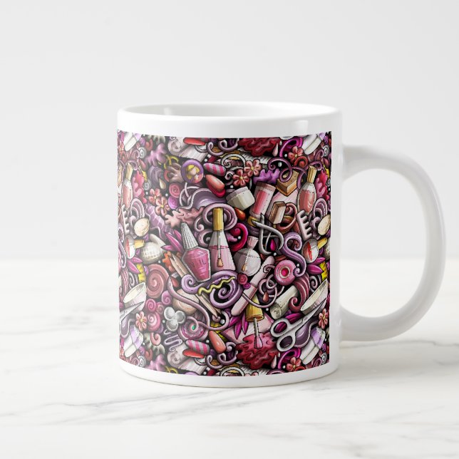 Nail Studio Pattern Giant Coffee Mug (Right)