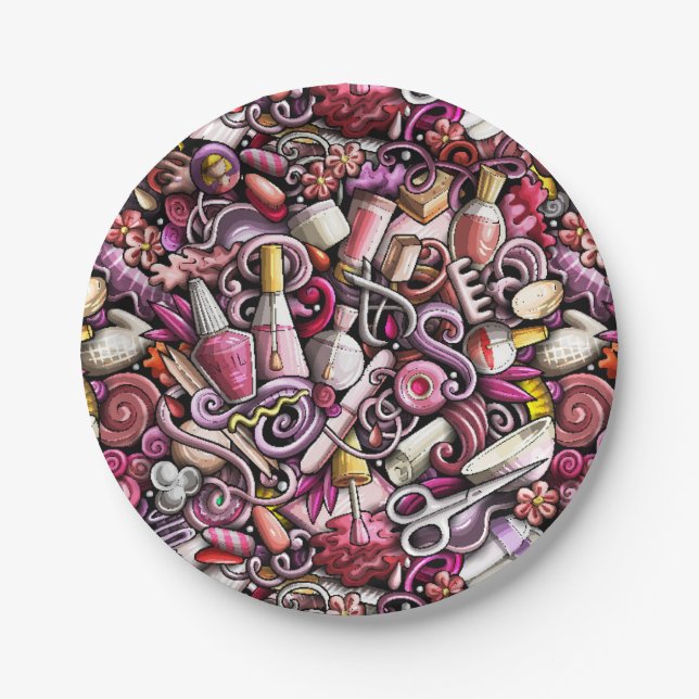 Nail Studio Pattern Paper Plates (Front)