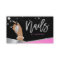 Nail Tech Artist Glam Pink Silver Diamond Salon