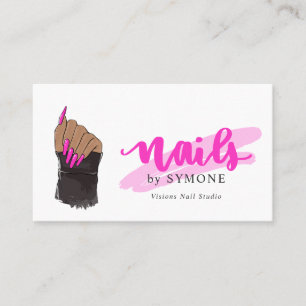 Nail Tech Artist   Nails Designer Pretty Salon Bus Business Card