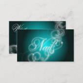 Nail Tech Business Card Elegant Flourish Glow (Front/Back)