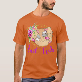 Nail tech cute nail art technician manicure T-Shirt