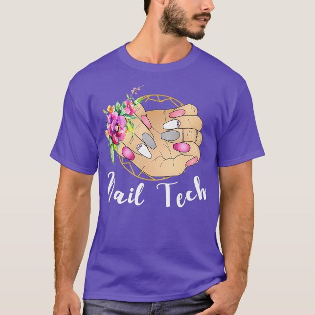 Nail tech cute polish nail technician gift nail T-Shirt (Front)