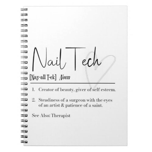 Nail Tech Definition Notebook