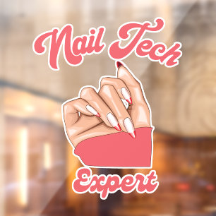 nail tech expert trendy logo window cling