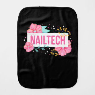 Nail Tech Flower Baby Burp Cloth