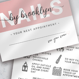 Nail Tech Gel Polish Aftercare Appointment Card