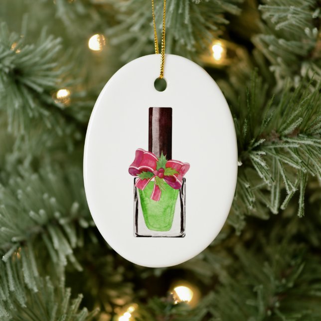 Nail tech gift- Nail polish painting Ceramic Ornament (Tree)