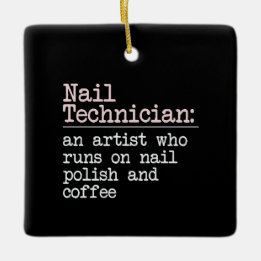 Nail tech gift- nail tech definition ceramic ornament