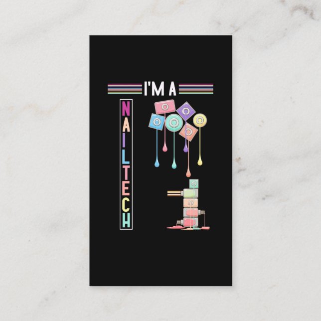 Nail Tech Make Up Nail Technician Cosmetics Business Card (Front)