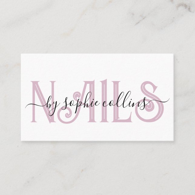 Nail Tech Nail Art Business Card (Front)