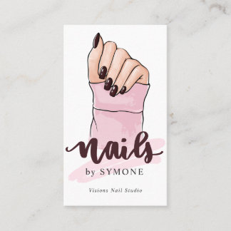 Nail Tech Nail Artist Beauty Salon Blush Pink Busi Business Card