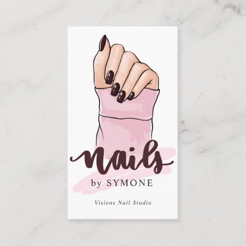 Nail Tech Nail Artist Beauty Salon Blush Pink Busi Business Card