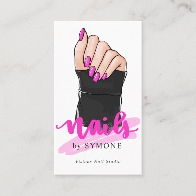 Nail Tech Nail Artist Nail Designer Nail Salon  Bu Business Card (Front)