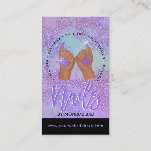 Nail Tech  Nails Salon Purple Glam  Business Card