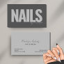 Nail Tech Professional Salon Gray Typography  Business Card