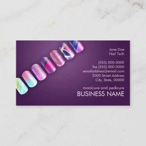 Customizable Acrylic Nail Art Business Card Template