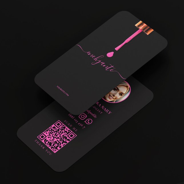 Nail Tech Script Pink Nail Polish Salon Minimal Business Card (Nail Tech Script Pink Nail Polish Salon Minimal Business Card
)