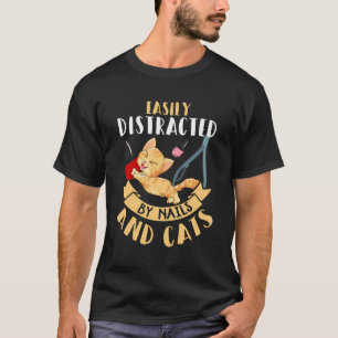Nail Tech Shirt Funny Cat Lover Humor Nail Technic
