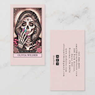 Nail Tech Tarot Card Bush Pink Business Card