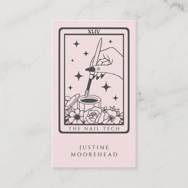 Nail Tech Tarot Card Business Card (Front)