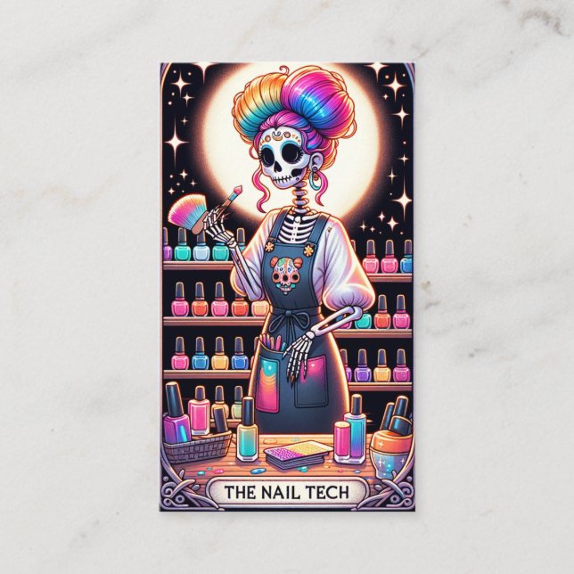 Nail Tech Tarot Card Business Card (Front)