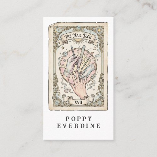 Nail Tech Tarot QR Code Card Business Card