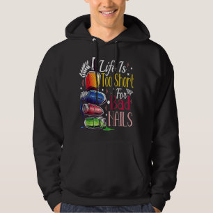 Nail Tech Technician Manicurist Woman Colorful Pol Hoodie