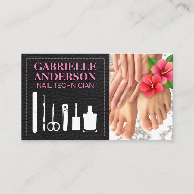 Nail Tech Tools | Manicure Pedicure Care Business Card (Front)