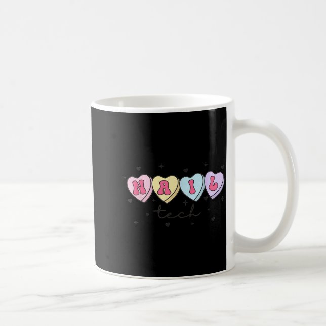 Nail Tech Valentine's Day Heart Manicurist Cosmeto Coffee Mug (Right)
