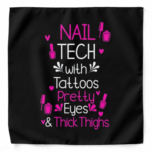 Nail Tech With Tattoos Bandana (Front)