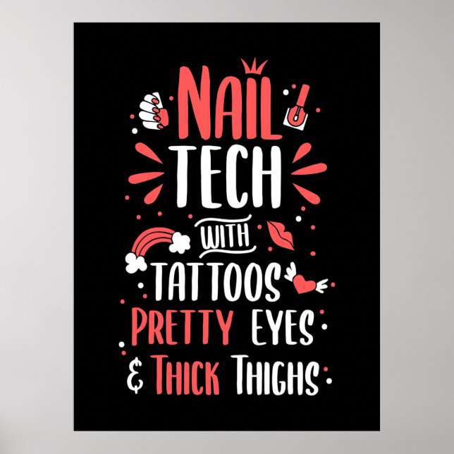 Nail Tech With Tattoos Poster (Front)