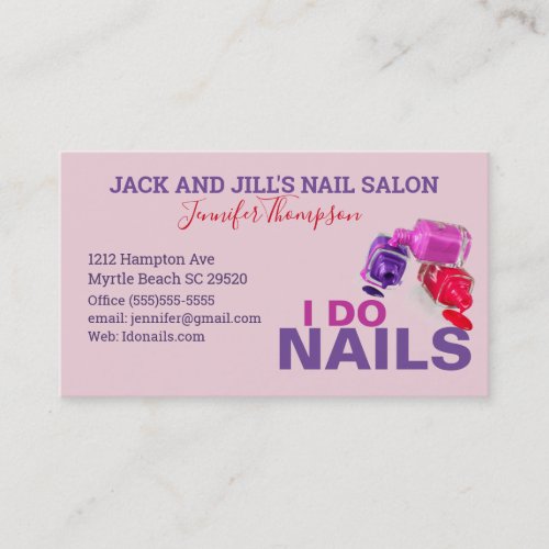  Nail Technician Appointment Business Card